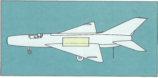 The "stand." Instead of the ballast, when the shape of the model doesn't allow for it, we can create a stand by attaching a pin underneath the rear of the airplane.